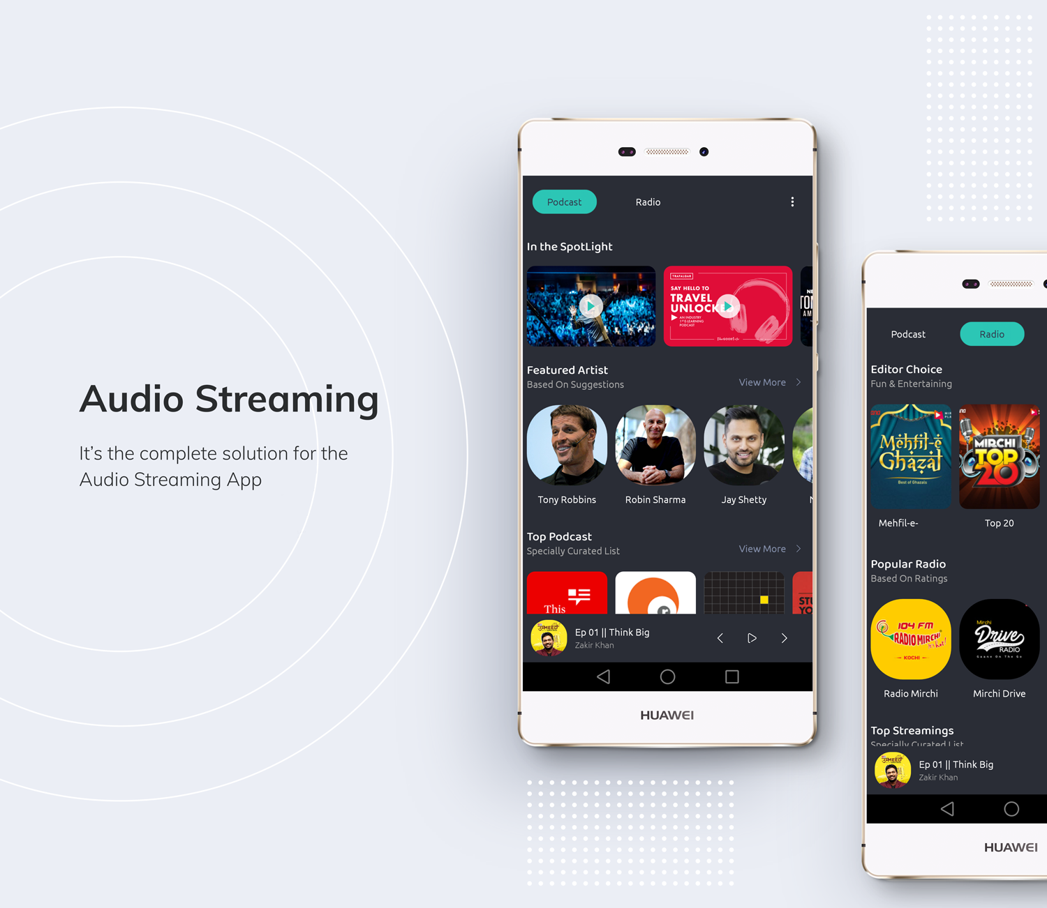 Slotify App (Mp3 , Live Radio , Podcast ) - Audio Streaming Solution + Admin Panel - 1